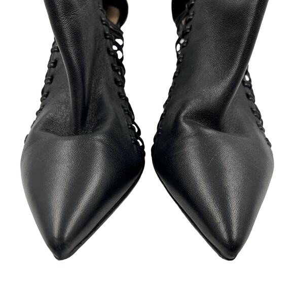 Tamara Mellon Womens Leather Braided Dom Pointed Toe Ankle Booties Size 38 - Picture 5 of 12